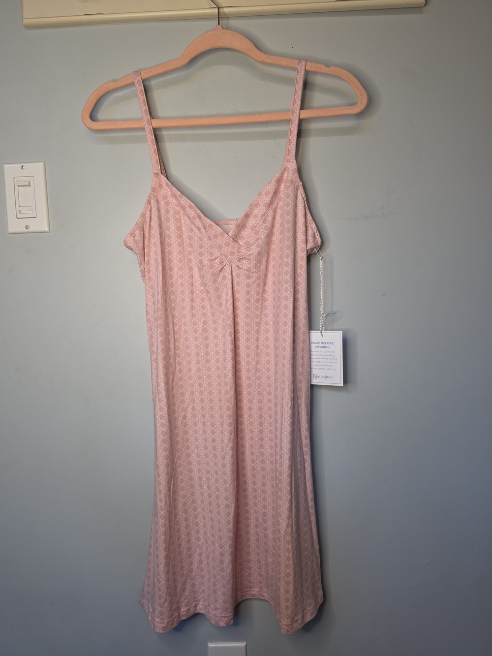 Pajamagram Chemise Nightgown Pink Floral Adjustable Straps Size M NWT